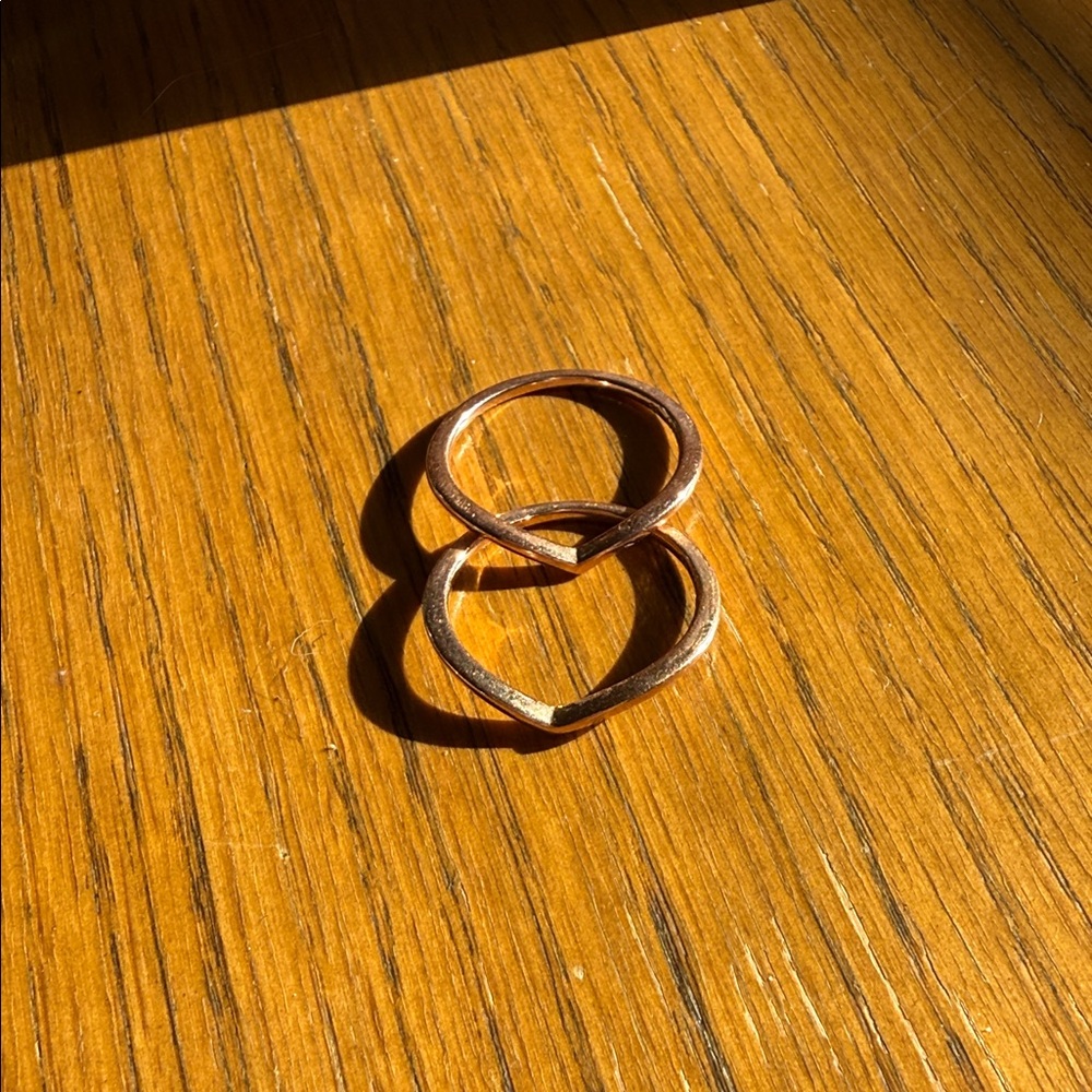 2 Pandora rose gold polished wishbone rings - Picture 4 of 4